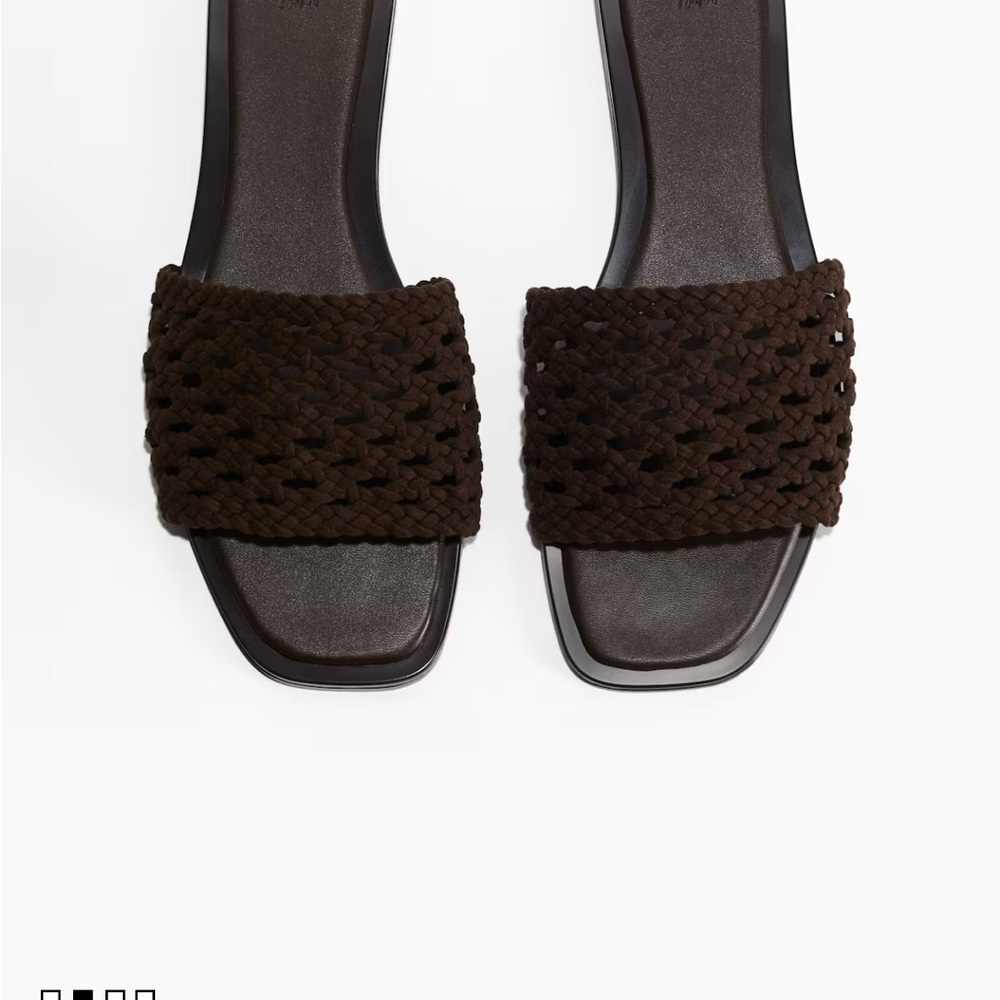 H&M Dark Brown Braided Slide Sandals